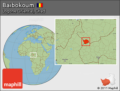 Savanna Style Location Map of Baibokoum