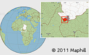 Savanna Style Location Map of Baibokoum, highlighted country, highlighted parent region