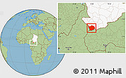 Savanna Style Location Map of Baibokoum, highlighted country