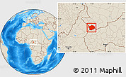 Shaded Relief Location Map of Baibokoum