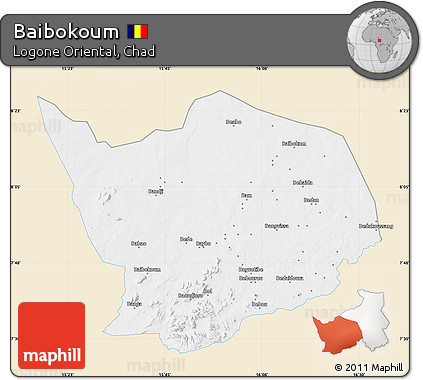 Classic Style Map of Baibokoum, single color outside