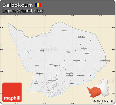 Classic Style Map of Baibokoum, single color outside