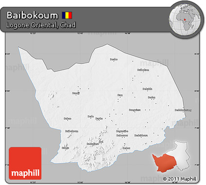Gray Map of Baibokoum, single color outside