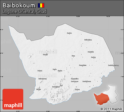 Gray Map of Baibokoum, single color outside