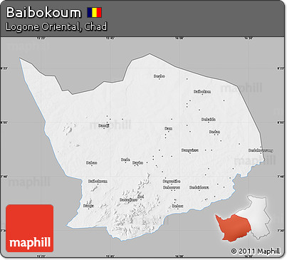Gray Map of Baibokoum, single color outside
