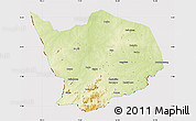 Physical Map of Baibokoum, cropped outside