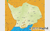 Physical Map of Baibokoum, political outside