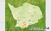 Physical Map of Baibokoum, satellite outside