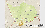 Physical Map of Baibokoum, shaded relief outside
