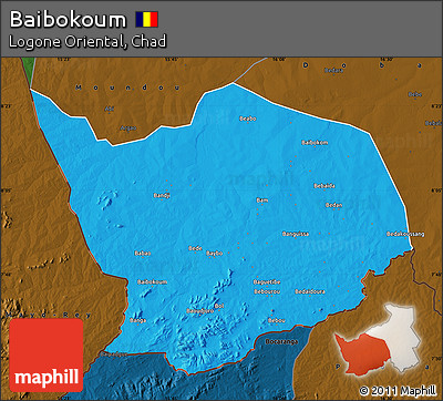 Political Map of Baibokoum, darken