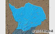 Political Map of Baibokoum, darken, semi-desaturated