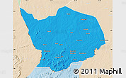 Political Map of Baibokoum, lighten