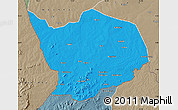 Political Map of Baibokoum, semi-desaturated
