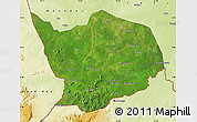 Satellite Map of Baibokoum, physical outside