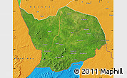 Satellite Map of Baibokoum, political outside