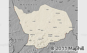 Shaded Relief Map of Baibokoum, darken, desaturated