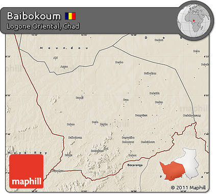 Shaded Relief Map of Baibokoum