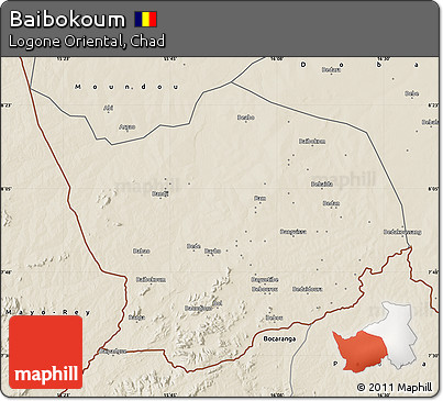 Shaded Relief Map of Baibokoum
