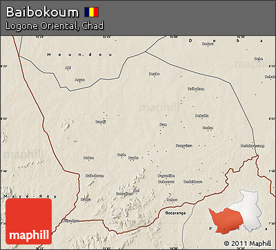 Shaded Relief Map of Baibokoum