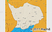 Shaded Relief Map of Baibokoum, political outside