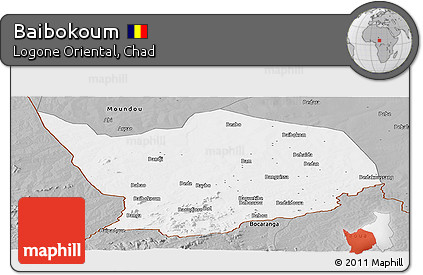Gray Panoramic Map of Baibokoum