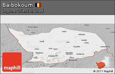 Gray Panoramic Map of Baibokoum