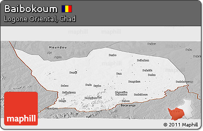 Gray Panoramic Map of Baibokoum