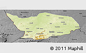 Physical Panoramic Map of Baibokoum, darken, desaturated