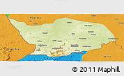 Physical Panoramic Map of Baibokoum, political outside