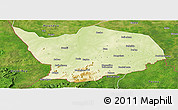 Physical Panoramic Map of Baibokoum, satellite outside