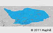 Political Panoramic Map of Baibokoum, lighten, desaturated
