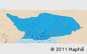 Political Panoramic Map of Baibokoum, lighten