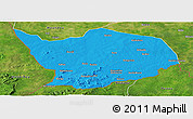 Political Panoramic Map of Baibokoum, satellite outside