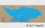Political Panoramic Map of Baibokoum, semi-desaturated