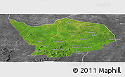 Satellite Panoramic Map of Baibokoum, desaturated