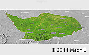 Satellite Panoramic Map of Baibokoum, lighten, desaturated
