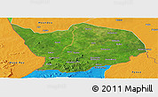 Satellite Panoramic Map of Baibokoum, political outside