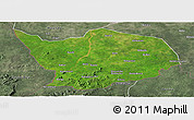 Satellite Panoramic Map of Baibokoum, semi-desaturated
