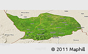 Satellite Panoramic Map of Baibokoum, shaded relief outside