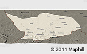 Shaded Relief Panoramic Map of Baibokoum, darken
