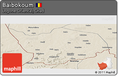 Shaded Relief Panoramic Map of Baibokoum