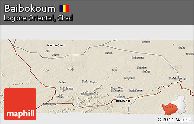 Shaded Relief Panoramic Map of Baibokoum