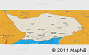 Shaded Relief Panoramic Map of Baibokoum, political outside