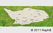 Shaded Relief Panoramic Map of Baibokoum, satellite outside