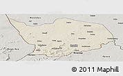 Shaded Relief Panoramic Map of Baibokoum, semi-desaturated