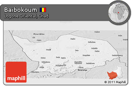 Silver Style Panoramic Map of Baibokoum