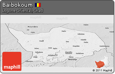 Silver Style Panoramic Map of Baibokoum