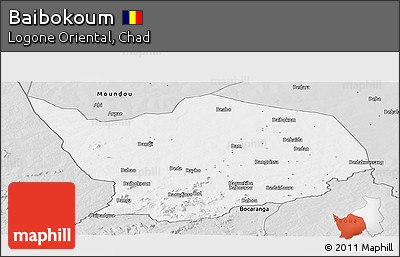 Silver Style Panoramic Map of Baibokoum