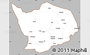 Gray Simple Map of Baibokoum, cropped outside