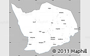Gray Simple Map of Baibokoum, single color outside